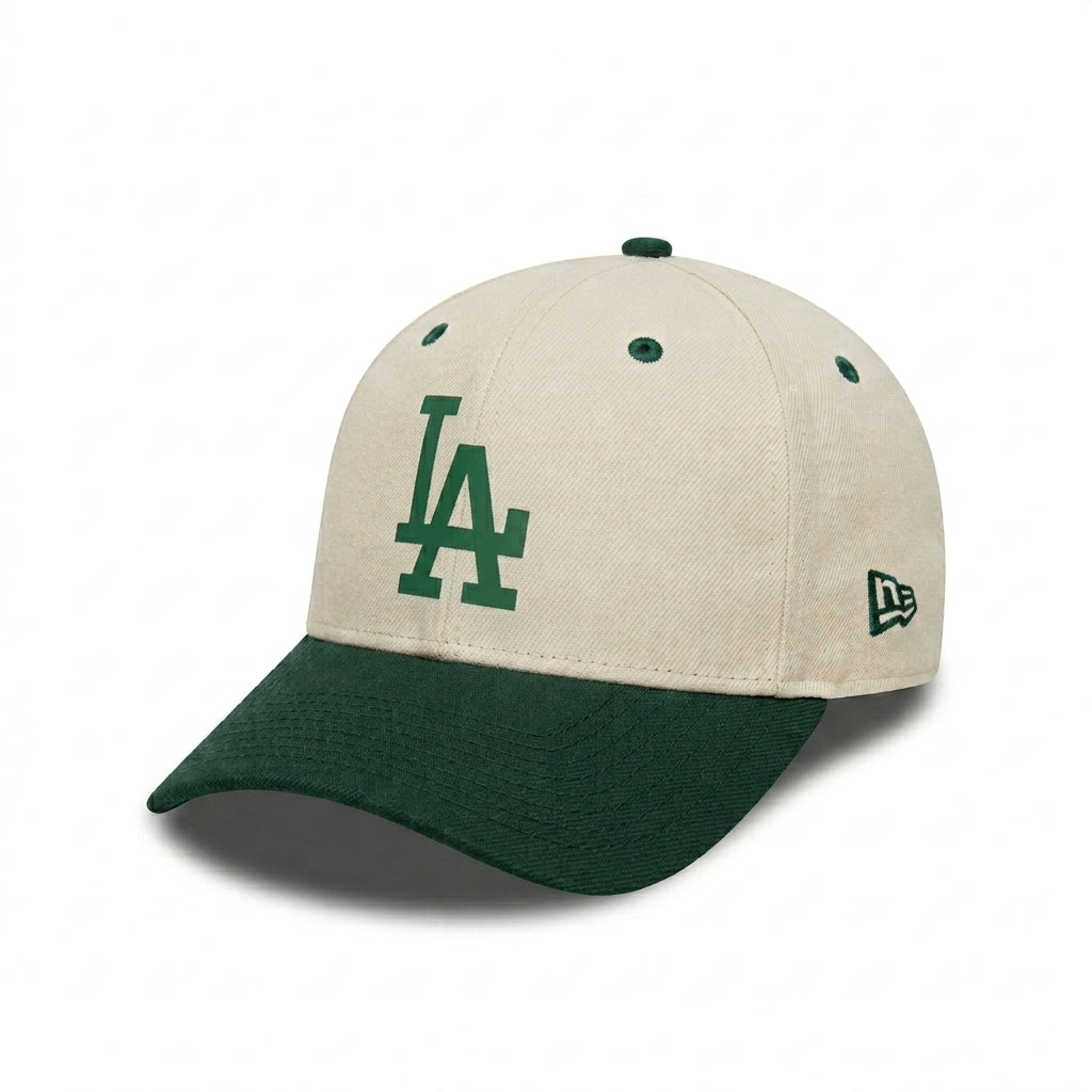 PAQUETE DE 10 PIEZA | GORRA BEISBOLERA | BEIGE CON VERDE